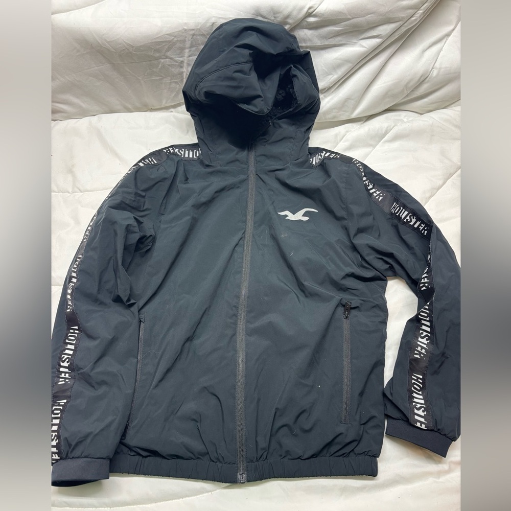 Hollister Sherpa-Lined Sport Jacket (Black & Black Stripe / XS